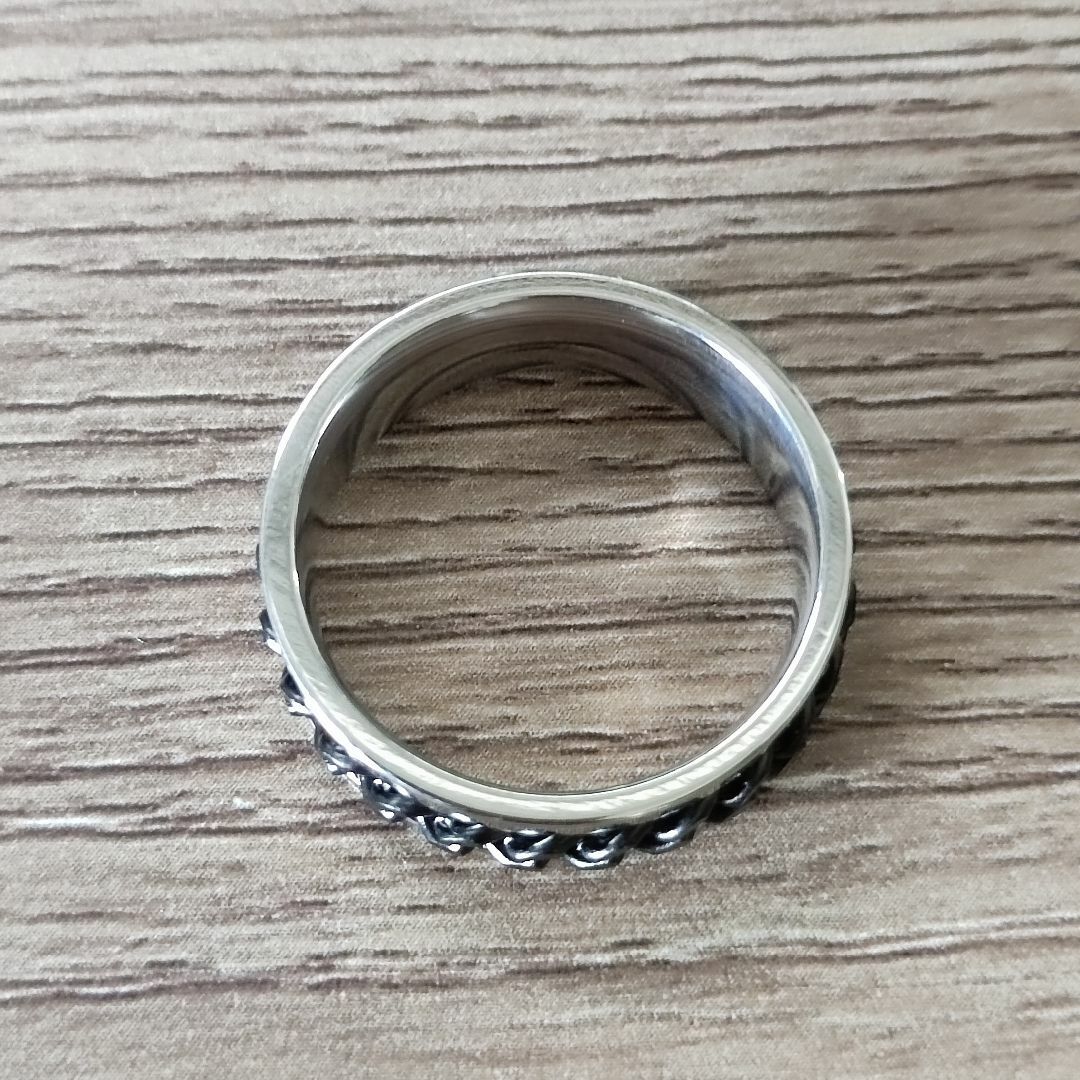 シルバー ブラック チェーン スピン 指輪 リング メンズ シンプル メンズのアクセサリー(リング(指輪))の商品写真