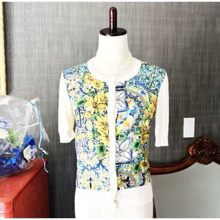 ドルチェアンドガッバーナ(DOLCE&GABBANA)の美品　Dolce&Gabbanaドルガバ シルク　ジャケット　カーディガン　花柄(カーディガン)