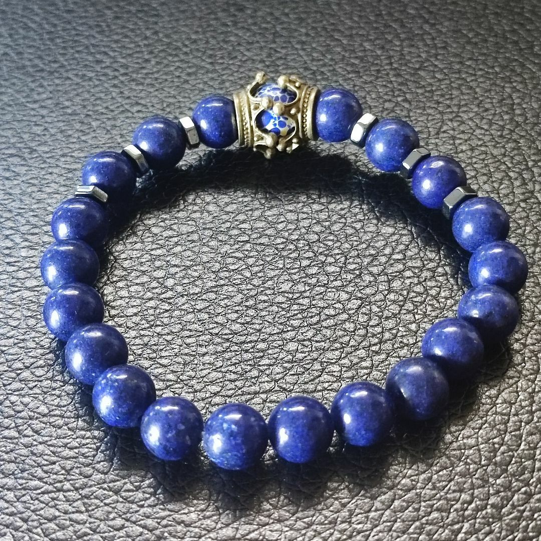 青 タイガーアイ アンティーク ヴィンテージ ブレスレット メンズ メンズのアクセサリー(ブレスレット)の商品写真
