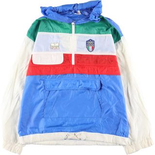 古着 TRUSSARDI SPORT オリンピック イタリア代表 ハーフジップ アノラックパーカー イタリア製 メンズXL相当 /eaa532049(ナイロンジャケット)
