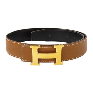 エルメス(HERMES)のエルメス H バックル リバーシブル レザー ベルト 32MM 70 メタル レザー ユニセックス ブラウン ブラック HERMES 【中古】 【アパレル・小物】(ベルト)