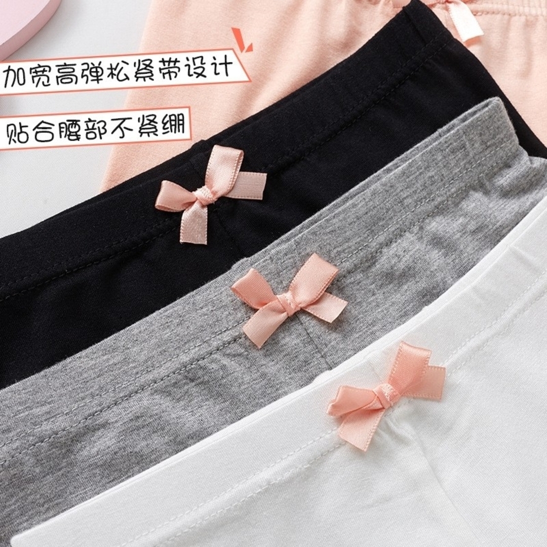 新品 薄手素材 ３枚組　オーバーパンツ　薄手　黒　インナー　キッズ　130 キッズ/ベビー/マタニティのキッズ服女の子用(90cm~)(パンツ/スパッツ)の商品写真
