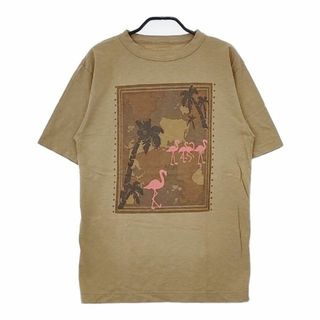 フォーティーファイブアールピーエム(45rpm)の45R/45rpm フラミンゴ マップ  半袖Ｔシャツ カットソー ブラウン レディース フォーティーファイブアールピーエム【中古】5-0709S∞(Tシャツ(半袖/袖なし))