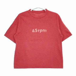フォーティーファイブアールピーエム(45rpm)の45R/45rpm ロゴ コットン サイズ4 半袖Ｔシャツ カットソー レッド レディース フォーティーファイブアールピーエム【中古】5-0709S∞(Tシャツ(半袖/袖なし))