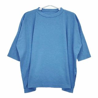 フォーティーファイブアールピーエム(45rpm)の45R/45rpm ワイドシルエット コットン サイドスリット 半袖Ｔシャツ カットソー ブルー レディース フォーティーファイブアールピーエム【中古】5-0709S∞(Tシャツ(半袖/袖なし))