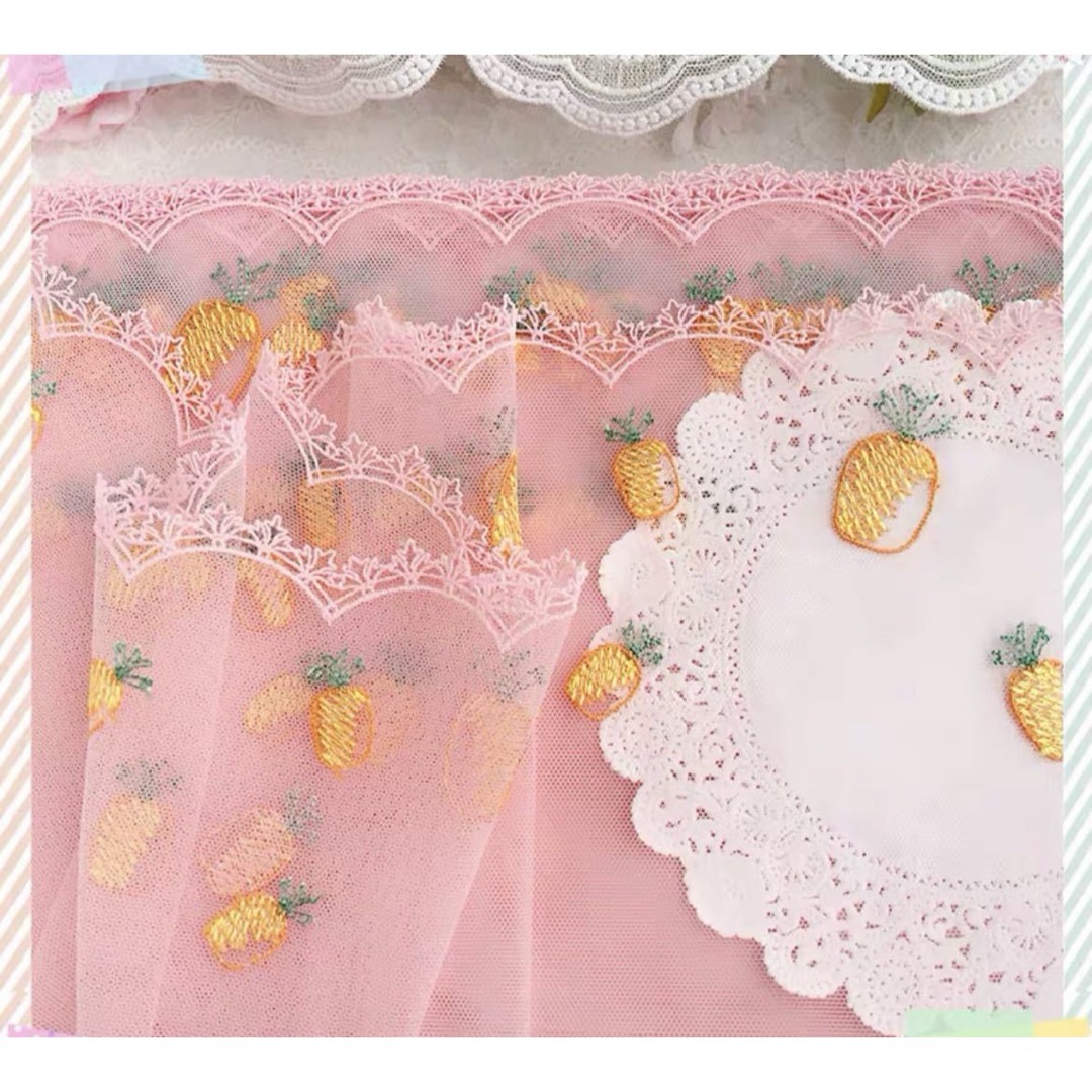 s971 3m パイナップル　可愛い　上品　刺繍レース生地 レース ハンドメイドの素材/材料(生地/糸)の商品写真