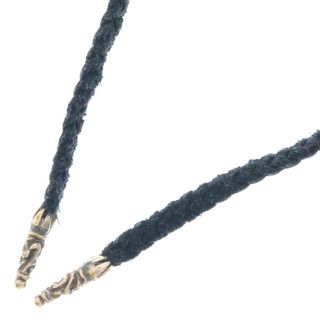 クロムハーツ(Chrome Hearts)のCHROME HEARTS クロムハーツ LEATHER BRAID SCROLL ネックレス レザーブレイドネックレス ブラック/シルバー BCA377(ネックレス)