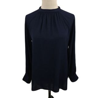 シップス(SHIPS)のシップス any シャツ ブラウス ギャザー 2WAY 無地 長袖 36 紺(シャツ/ブラウス(長袖/七分))