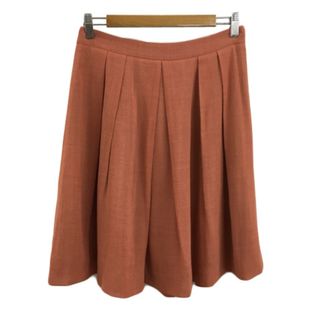 イエナ(IENA)のイエナ IENA スカート フレア 膝丈 タック ウール 無地 38 オレンジ(ひざ丈スカート)