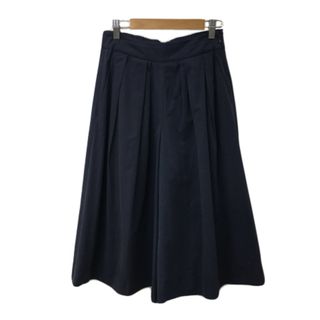 ビームスライツ パンツ ワイド ガウチョ クロップド タック 無地 36 紺(その他)