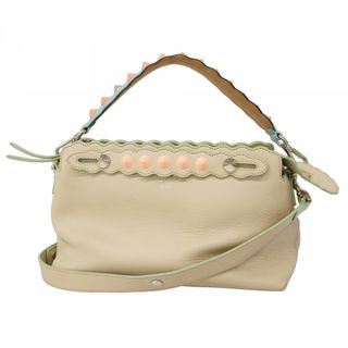 フェンディ(FENDI)の【5gc3492-h】フェンディ ハンドバッグ バイザウェイ レザー ベージュ シルバー金具【中古】レディース(ハンドバッグ)