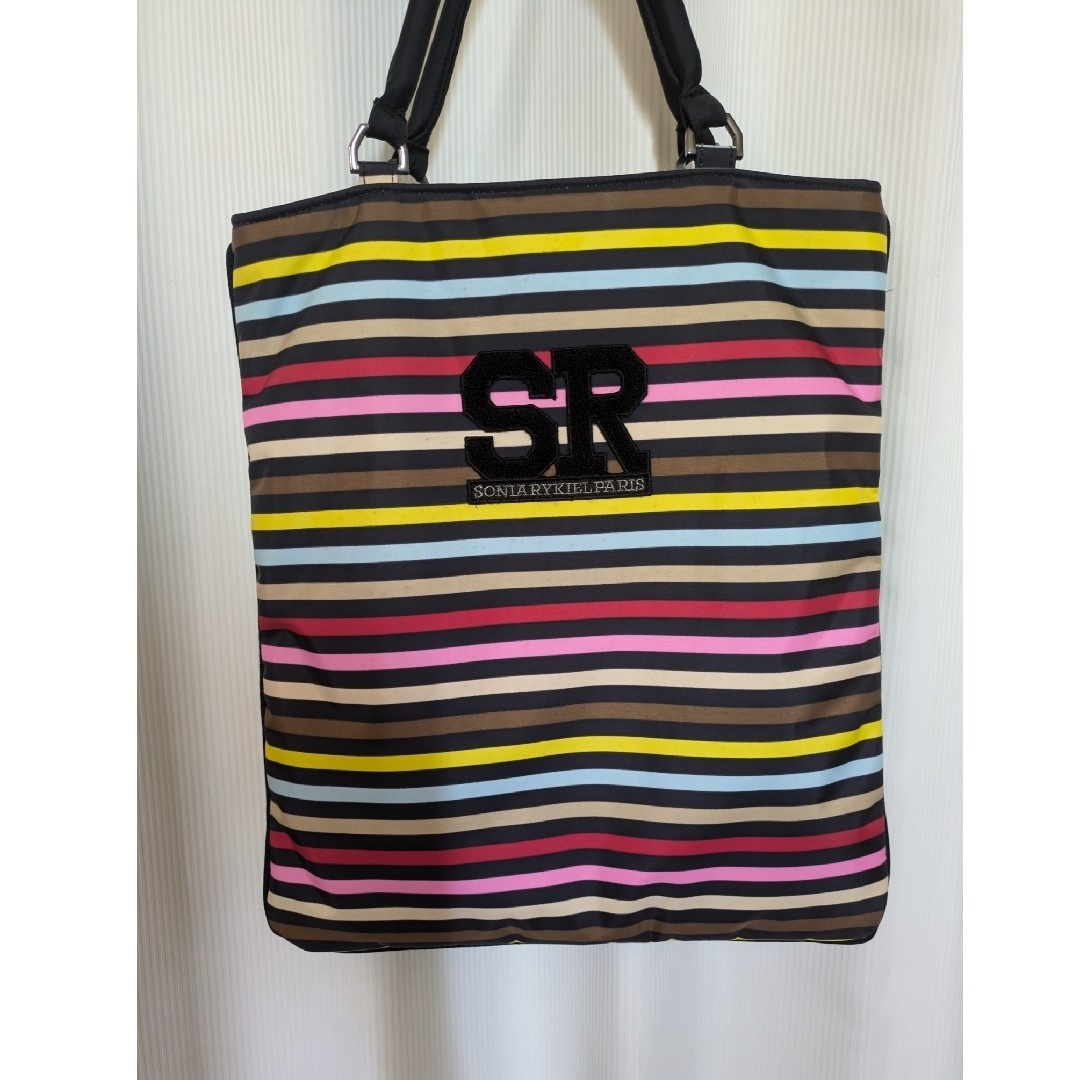 SONIA RYKIEL(ソニアリキエル)の♣ソニアリキエル　SR トートバッグ　ボーダー　ハンドバッグ　マルチカラー レディースのトップス(Tシャツ(半袖/袖なし))の商品写真