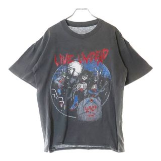 VINTAGE ヴィンテージ 80S VINTAGE SLAYER LIVE UNDEAD ライブ アンデッド 両面プリント クルーネック半袖Tシャツ カットソー チャコールグレー(Tシャツ/カットソー(半袖/袖なし))