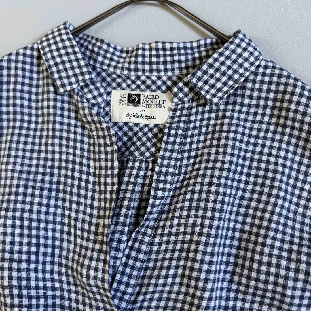 Spick & Span(スピックアンドスパン)の【リネン100】スピックアンドスパン　チェック柄ノースリーブブラウス　フレンチ レディースのトップス(シャツ/ブラウス(半袖/袖なし))の商品写真