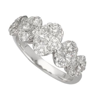 ダイヤモンド(1.44ct)リング 750 K18 WG ホワイトゴールド 日本サイズ約13号 #53 鑑別書【送料無料】指輪【中古】25110404(リング(指輪))