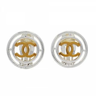 シャネル(CHANEL)の【5jgb0120】シャネル イヤリング ヴィンテージ ココマーク 丸型 サークル メタル ゴールド シルバー【中古】レディース(イヤリング)