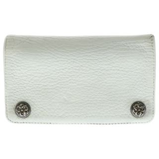 クロムハーツ(Chrome Hearts)のCHROME HEARTS クロムハーツ 1ZIP 1ジップ ケルティックボタン レザーウォレット 財布 ホワイト/シルバー(折り財布)