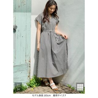 エレンカーレデュエ ギンガムチェック ロングワンピース(ロングワンピース/マキシワンピース)