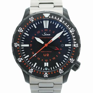 シン(SINN)の【5wwg0146】ジン U2 1020.7587 黒文字盤【中古】腕時計 メンズ(腕時計(アナログ))