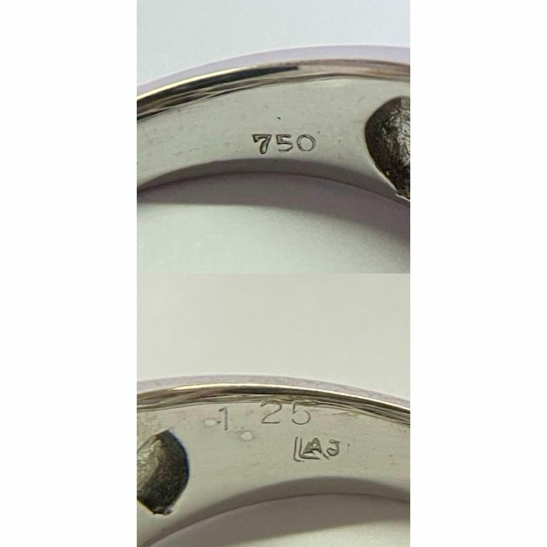 K18WG　高品質 ダイヤモンドリング　D1.25ct　パヴェ　ブランド　裏張り レディースのアクセサリー(リング(指輪))の商品写真