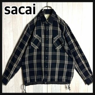 サカイ(sacai)の3147【希少・美品】サカイ ドローコード ドッキング フランネルシャツ(シャツ)