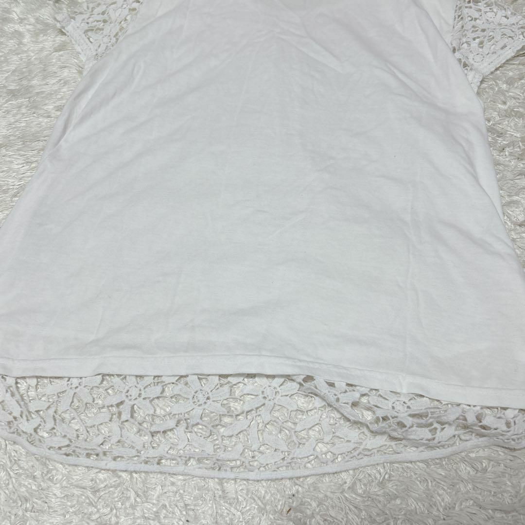 【INNOCENTE】 半袖 カットソー (M~L) オフホワイト 花柄 レディースのトップス(カットソー(半袖/袖なし))の商品写真