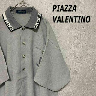 ヴィンテージ(VINTAGE)の90S VALENTINO ポリシャツ　刺繍　古着　半袖　メンズ　M 個性派(Tシャツ/カットソー(半袖/袖なし))