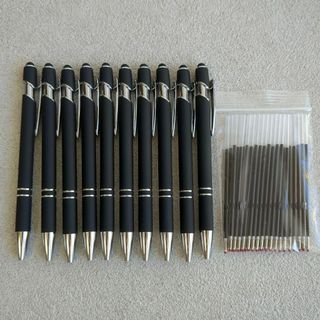 【替え芯30本付き】 ボールペン 10本 タッチペン機能付き まとめ売り(ペン/マーカー)