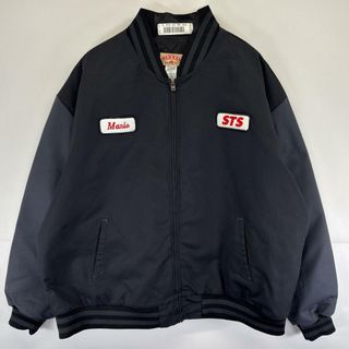 レッドキャップ(RED KAP)の古着 レッドキャップ RED KAP ワークジャケット ツートン ブルゾン 大きいサイズ 中綿 ワッペン アワードジャケット 3XL  ブラック メンズ(その他)