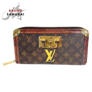 ルイヴィトン(LOUIS VUITTON)のLOUIS VUITTON ルイヴィトン モノグラム トランクタイム ジッピーウォレット 男女兼用 ブラウン ゴールド金具 モノグラムキャンバス M52746 長財布 ラウンドファスナー レディース 504541 【中古】(財布)