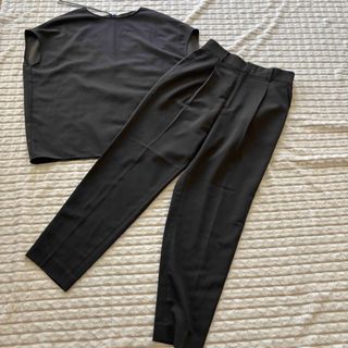 アンフィーロ バックテール フレンチスリーブ　セットアップ　チャコールグレー
