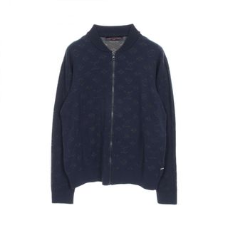 ルイヴィトン(LOUIS VUITTON)のルイ・ヴィトン LOUIS VUITTON ドロップニードル モノグラム ニットジャケット ブルゾン 衣料品 アウター レーヨン / コットン メンズ ネイビー系 RM202Q TBU HIN50W 【中古】(ブルゾン)