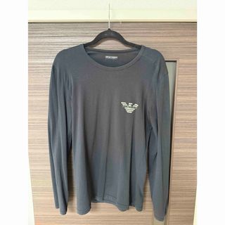 EMPORIO ARMANI 黒　長袖カットソー L(Tシャツ/カットソー(七分/長袖))