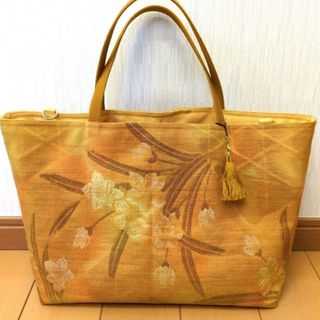 帯(紬)リメイク トートバッグ40 ハンドメイド