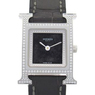 エルメス(HERMES)のエルメス HERMES Hウォッチ ベゼルダイヤ 腕時計 時計 ステンレススチール レディース グレー系 オブシディアン HH4.230 【中古】(腕時計)