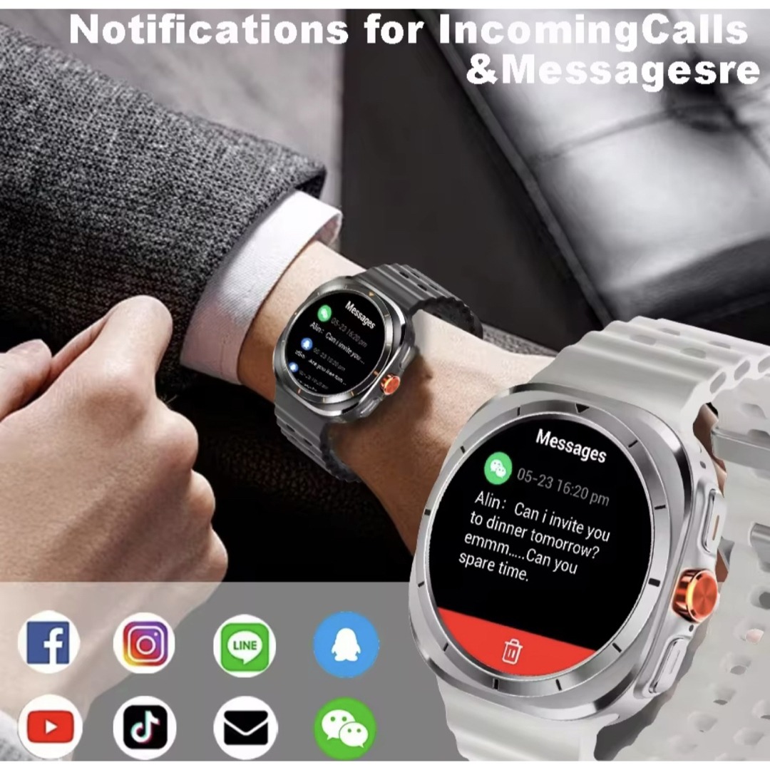 【新品未使用】LAXASFIT スマートウォッチ GT7 ウルトラ メンズの時計(腕時計(デジタル))の商品写真