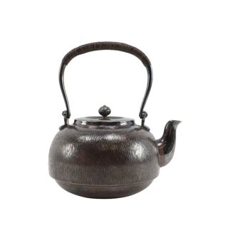 金工師 【河内光昭】 純銀製 槌目文 湯沸 薬缶 銀瓶 煎茶道具 純銀製 純銀 シルバー 純銀 _ その他雑貨(その他)