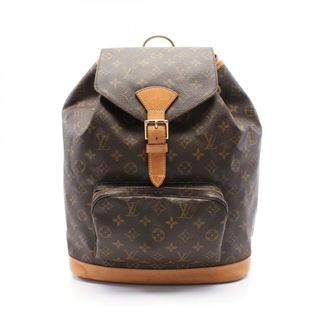 ルイヴィトン(LOUIS VUITTON)のルイ・ヴィトン LOUIS VUITTON モンスリGM モノグラム リュックサック バックパック バッグ PVCコーティングキャンバス レザー レディース ブラウン系 M51135 【中古】(リュック/バックパック)