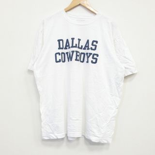 XL★古着 半袖 Tシャツ メンズ NFL ダラスカウボーイズ コットン クルーネック 白 ホワイト アメフト スーパーボウル 25jul19 中古(Tシャツ/カットソー(半袖/袖なし))