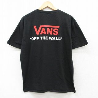 XL★古着 バンズ VANS 半袖 ブランド Tシャツ メンズ ビッグロゴ クルーネック 黒 ブラック 25jul19 中古(Tシャツ/カットソー(半袖/袖なし))