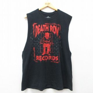 XL★古着 ノースリーブ ロック バンド Tシャツ メンズ デスロウレコード コットン クルーネック 黒 ブラック 【spe】 25jul19 中古(タンクトップ)