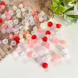 【1739】つや消しアクリルビーズすずらん ミルキーカラー 100個 350円