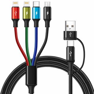 【特価商品】MINLU 充電ケーブル 4in2 急速充電 [MFi認証]4.0A