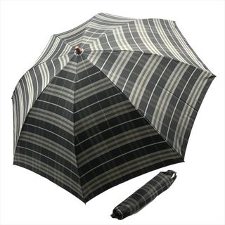 バーバリー(BURBERRY)の良品 BURBERRY バーバリー ノバチェック 折り畳み傘 雨傘 高級傘 アンブレラ 雨具 メンズ ブラック グレー a9331(傘)