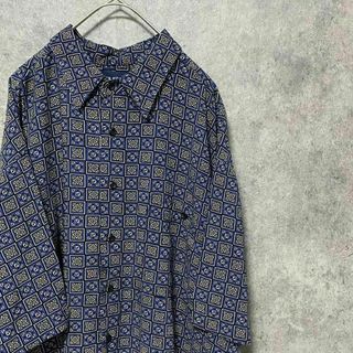 ヴィンテージ(VINTAGE)の90s vintage 半袖　柄シャツ　レーヨン　メンズXL 古着　個性派　奇抜(Tシャツ/カットソー(半袖/袖なし))