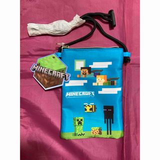マインクラフト(Minecraft)のマインクラフト MINECRAFT スクエアポシェット 縦型 ネックポーチ 青(キャラクターグッズ)