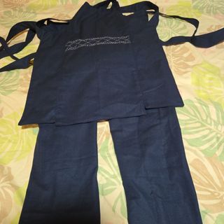 ★新品紺×無地子供用腹掛(ドンブリ)&股引(パッチ)セット130(その他)