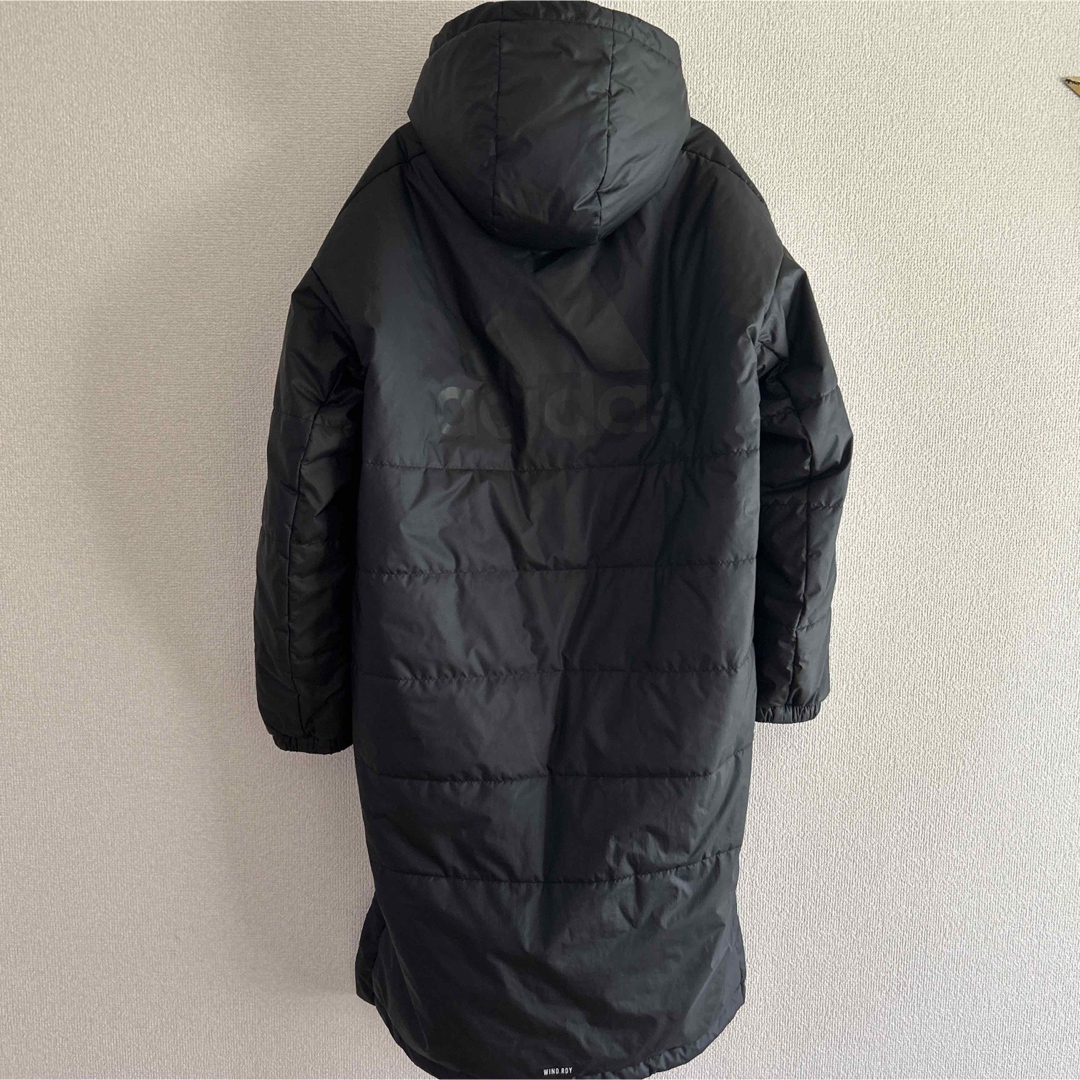 adidas(アディダス)のadidas アディダス　ベンチコート 黒　ブラック　内側ボア　キッズ　160㎝ キッズ/ベビー/マタニティのキッズ服男の子用(90cm~)(コート)の商品写真