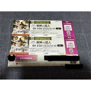 8/30(土)阪神vs巨人　甲子園球場　レフト外野指定2枚連番(野球)