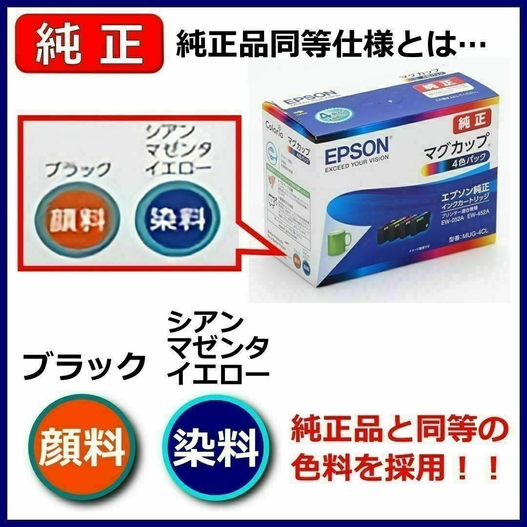 送料無料 純正同等顔料黒1個 MUG-BK エプソンプリンターインク マグカップ スマホ/家電/カメラのPC/タブレット(PC周辺機器)の商品写真